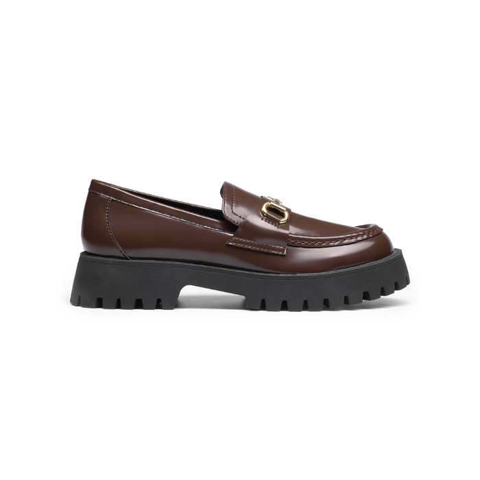 Dream Paris Women’s Platform Chunky Penny Loafers – Brown