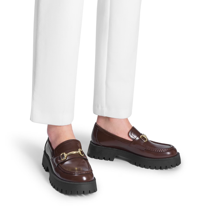 Dream Paris Women’s Platform Chunky Penny Loafers – Brown