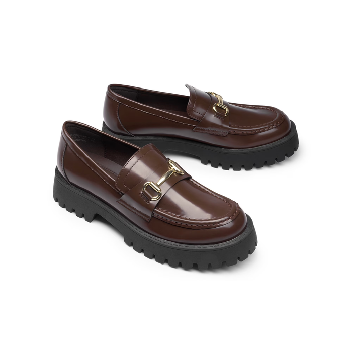 Dream Paris Women’s Platform Chunky Penny Loafers – Brown