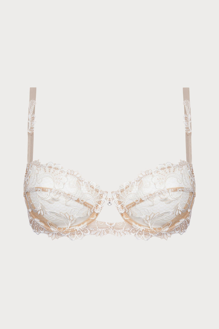 Dressing Floral Half Cup Bra - Ambre Nacre
