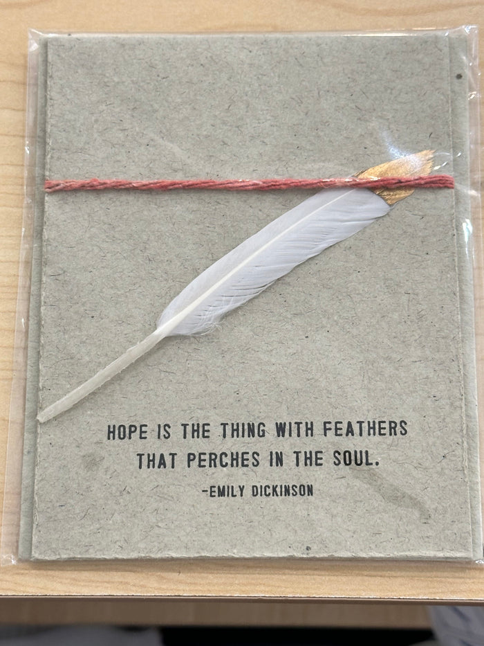 Feather Card Sugarboo Designs Greeting & Note Cards Hope is the thing