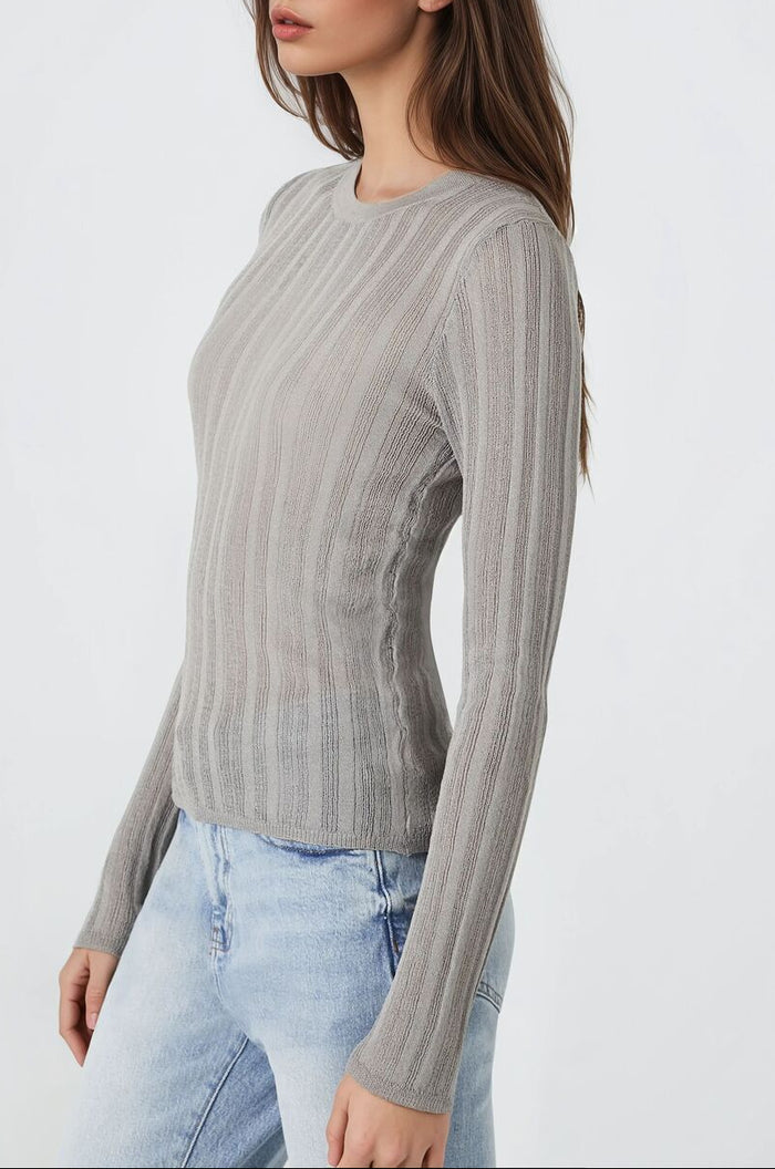 Fitted Ribbed Knit Sweater
