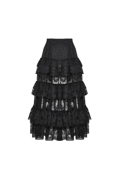 Calypso Gothic Tiered Lace Skirt