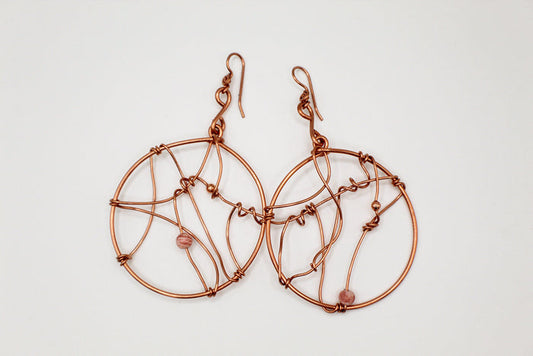 ✨FREESTYLE SOL✨  COPPER+RHODOCHROSITE EARRINGS