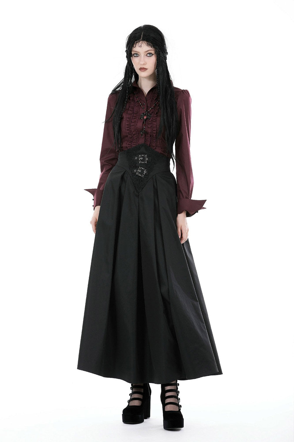 Blood Wine Button-Up Shirt [Burgundy]