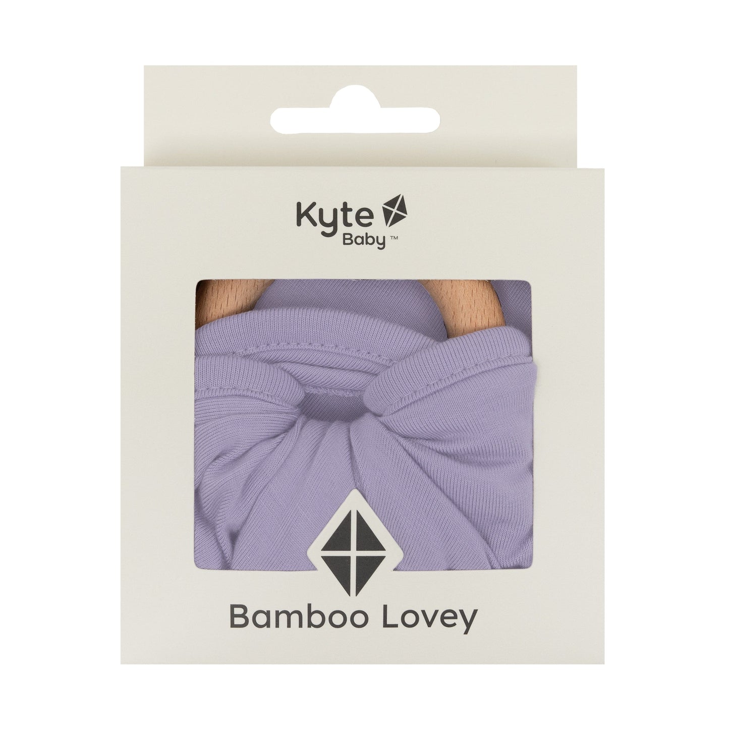 Lovey in Taro with Removable Wooden Teething Ring
