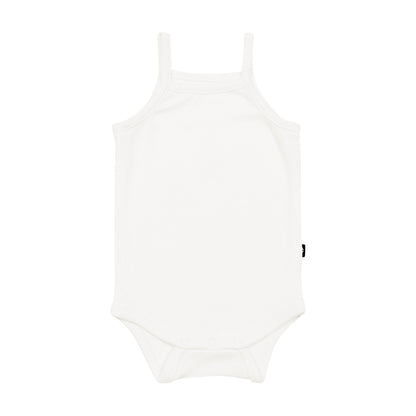 Ribbed Spaghetti Strap Bodysuit in Cloud