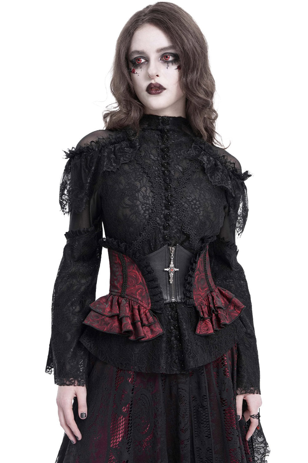 Blood Gardens Ruffle Corset [Red Rose]