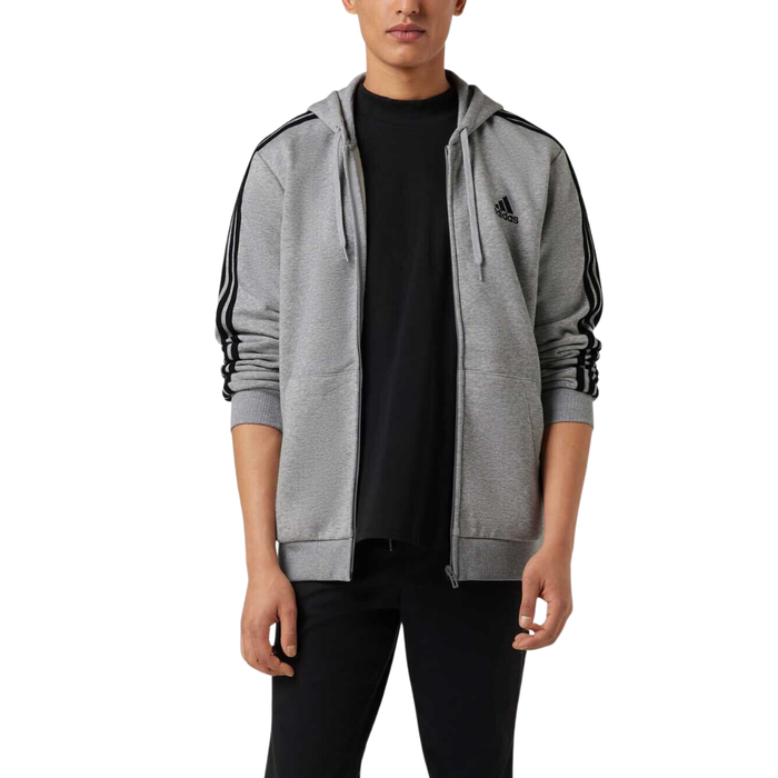 Adidas Men's Essentials Fleece 3-Stripes Full-Zip Hoodie – HB0041