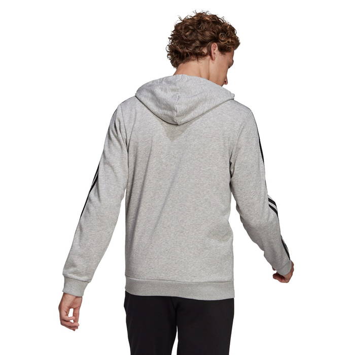 Adidas Men's Essentials French Terry 3-Stripes Full-Zip Hoodie – GK9034