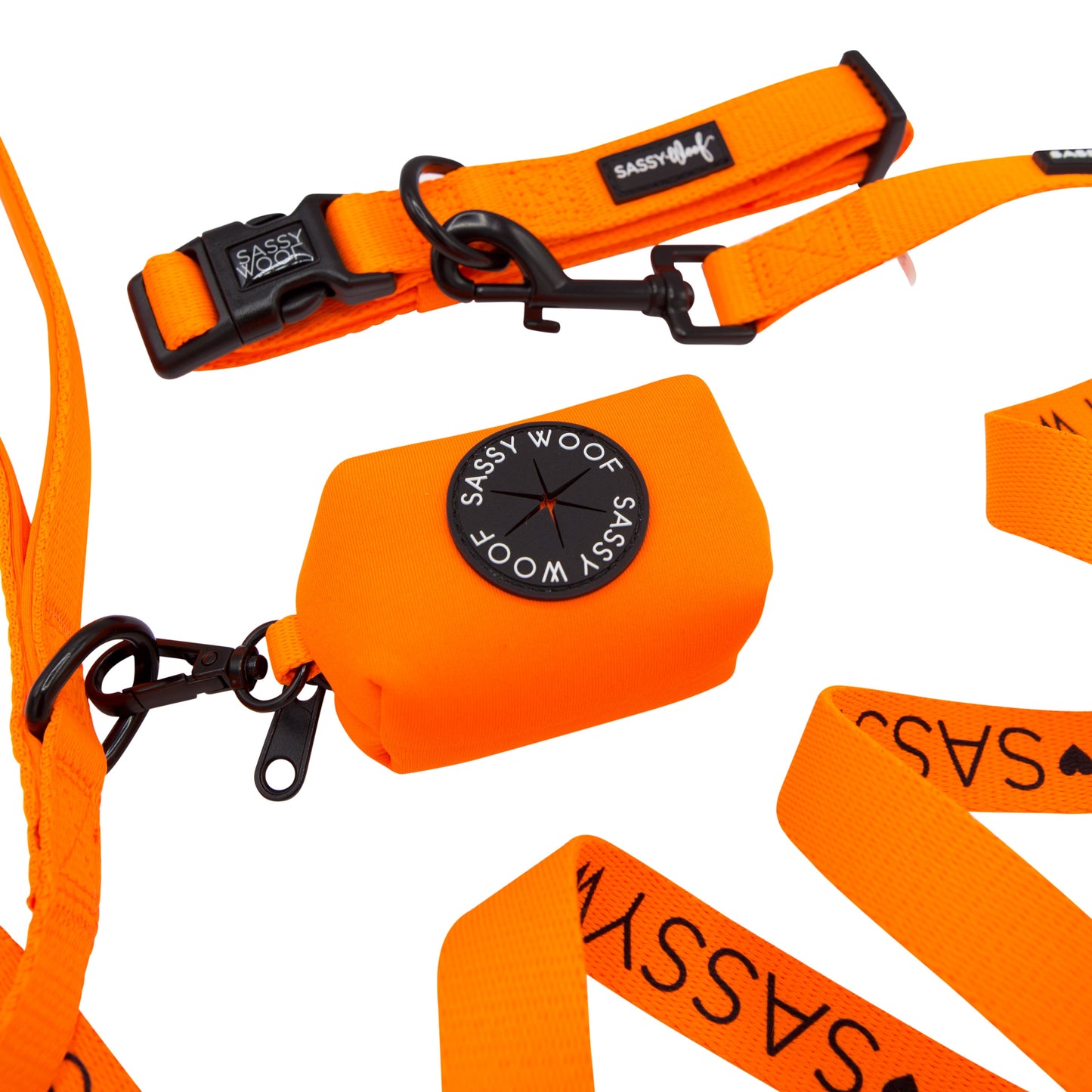 Dog Collar Three Piece Bundle - Neon Orange