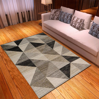 Neutral Geometric Triangle Rug-TopOnlineBargains.Com