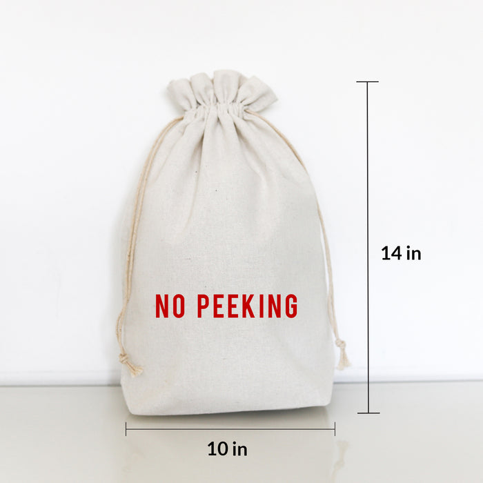 NO PEEKING (red ink) - MEDIUM GIFT BAG