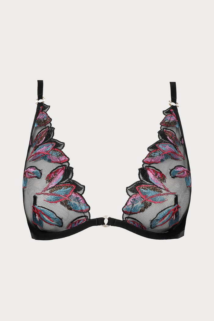 Atelier Amour Oiseau de Paradis Wired Triangle Bra in Black - Naughty Knickers