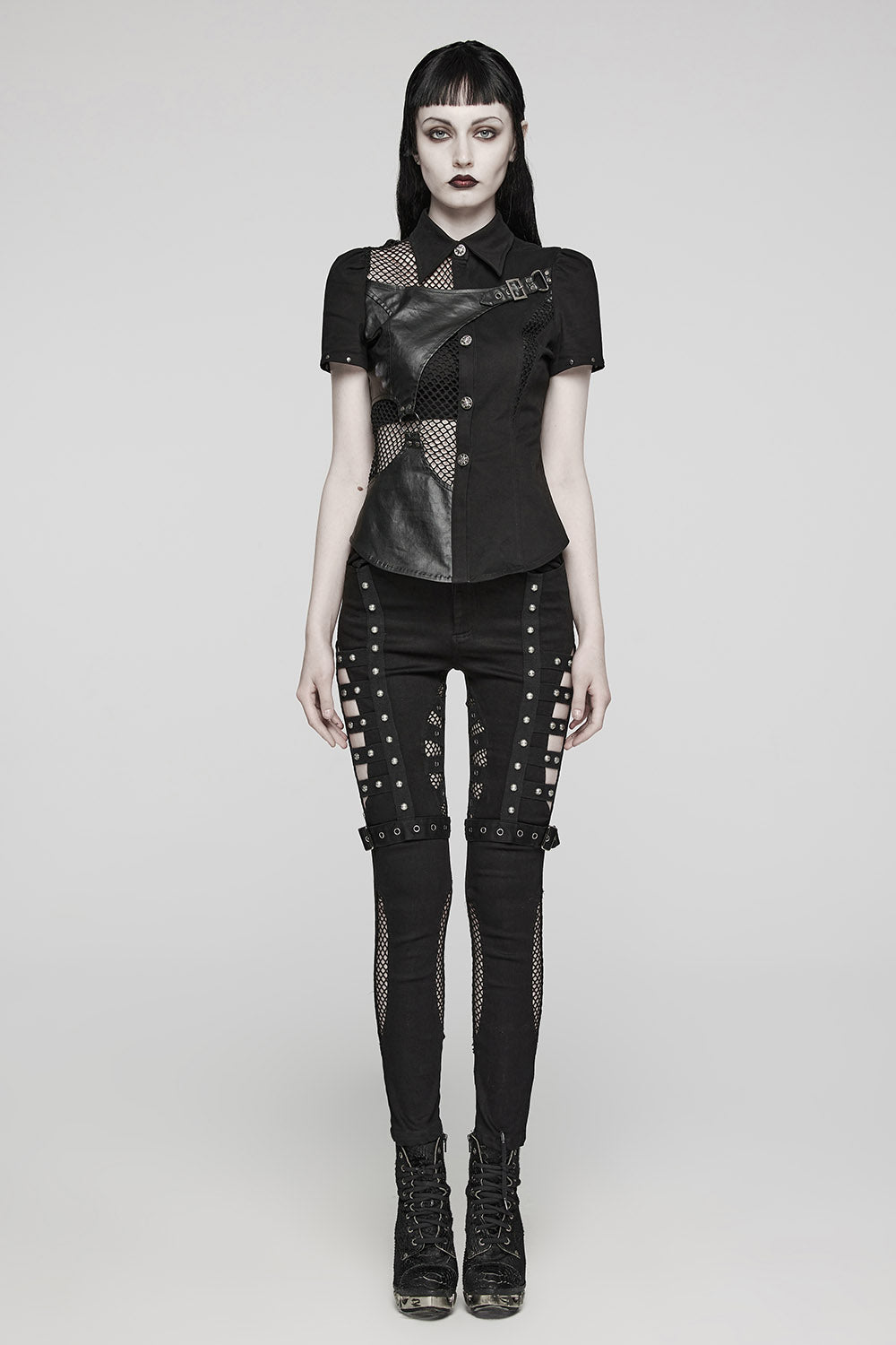 Abyss Fishnet Cutout Skinny Jeans