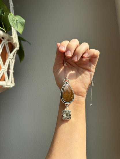 Pyrite + Bronzite Double Stacker Pendant