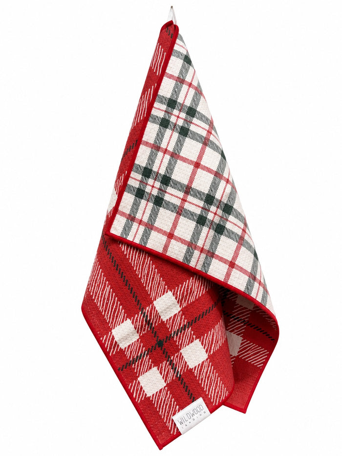 RED TARTAN MICROFIBER - HAND TOWEL