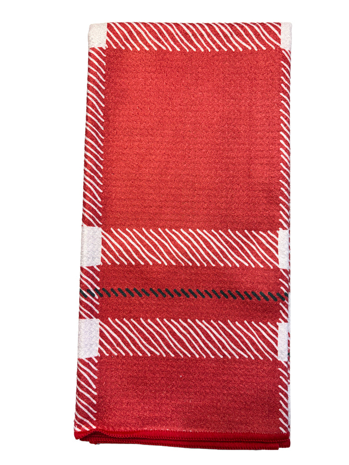 RED TARTAN MICROFIBER - HAND TOWEL