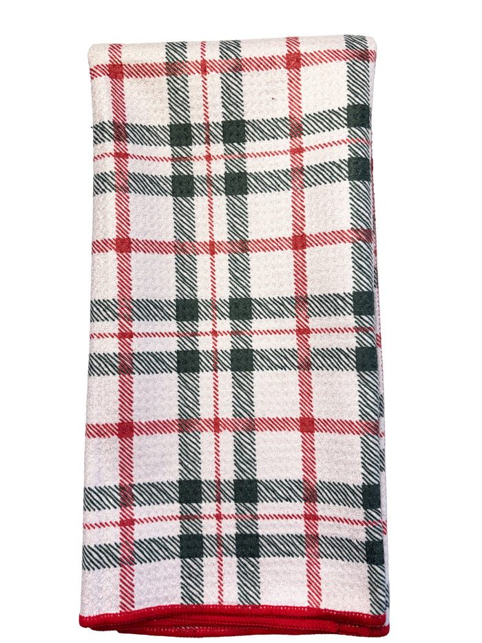 RED TARTAN MICROFIBER - HAND TOWEL