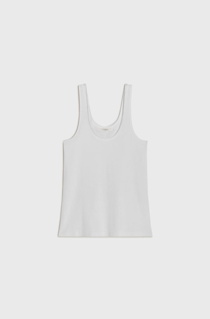 White tank top on a light gray background