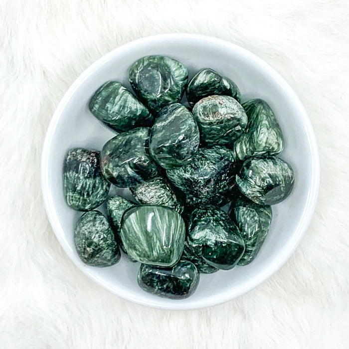Seraphinite Tumbled Crystals - Evolution & Angelic Connection - Juniper Stones