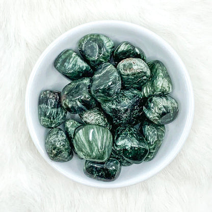 Seraphinite Tumbled Crystals - Evolution & Angelic Connection - Juniper Stones