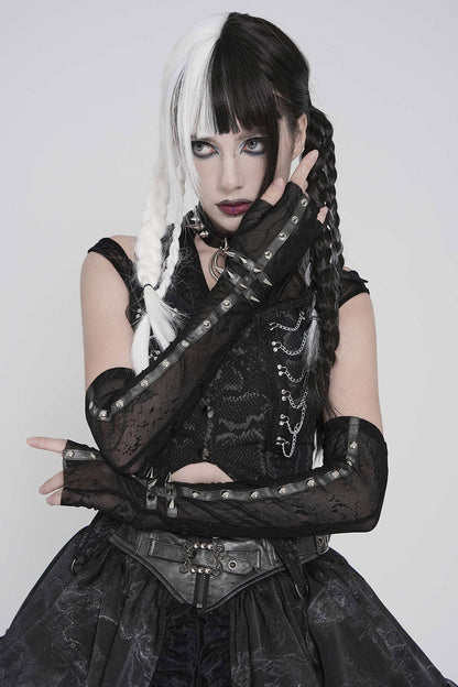 Afterdark Spiked Mesh Gloves