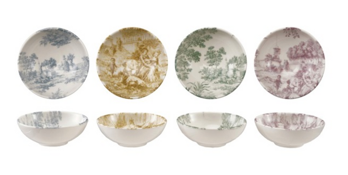 STONEWARE TOILE BOWL - 4 COLORS