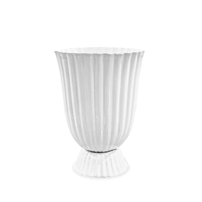 Beatriz Ball Vida Vienna Large Vase White — White fluted vase isolated on white