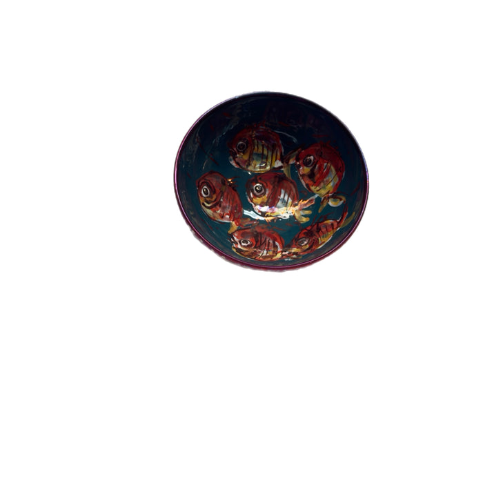 Vignoli Hand-Painted Ceramic Bowl – Fishy Design 5