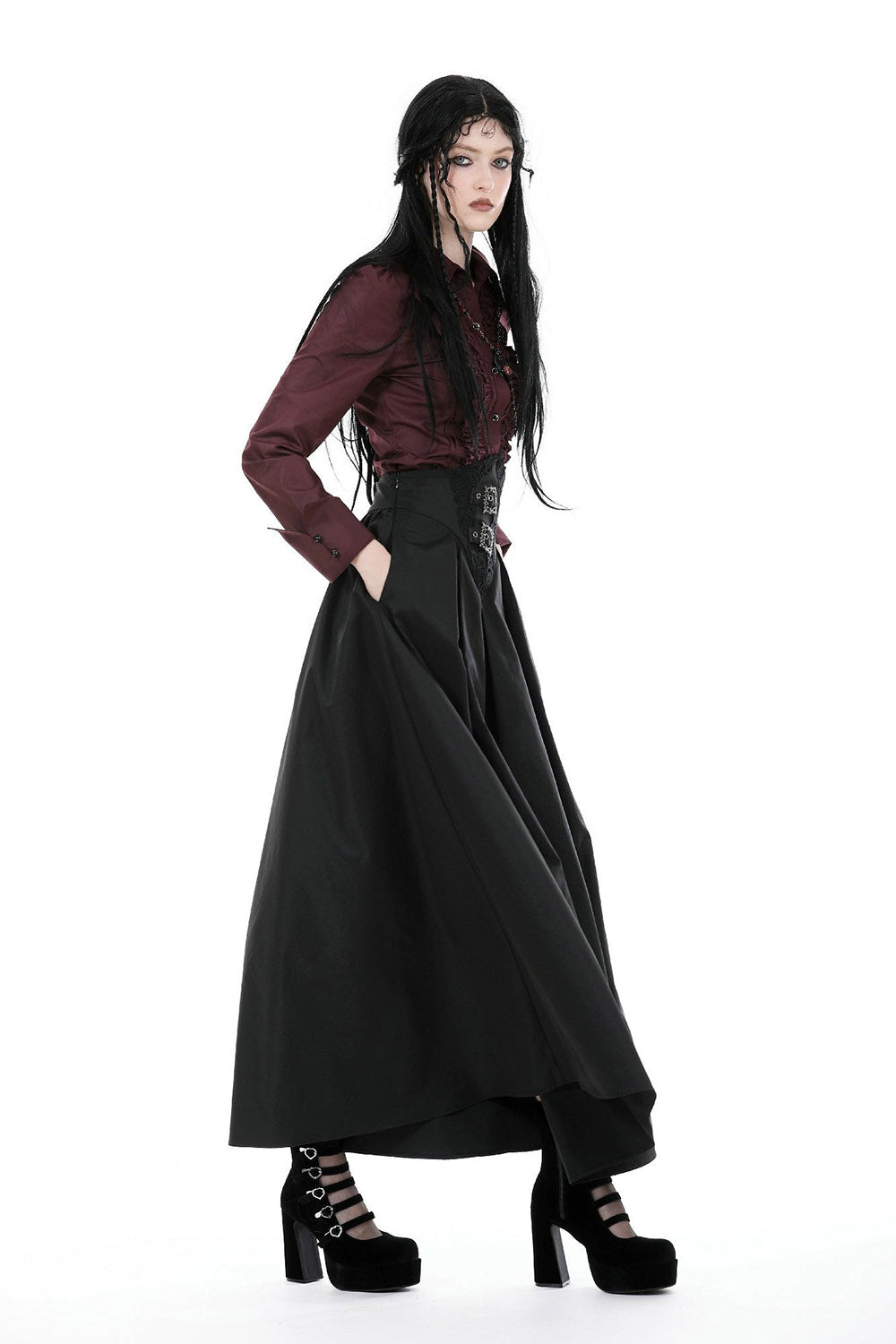 Blood Wine Button-Up Shirt [Burgundy]